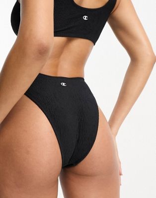 Champion Legacy bikini bottoms in black crinkle