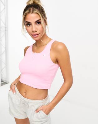 Champion Champion Legacy crop top with buttons in pink