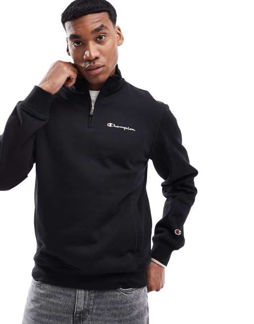 Felpa champion zip nera online