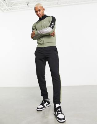 Champion Legacy full zip tracksuit in khaki colourblock - ASOS Price Checker