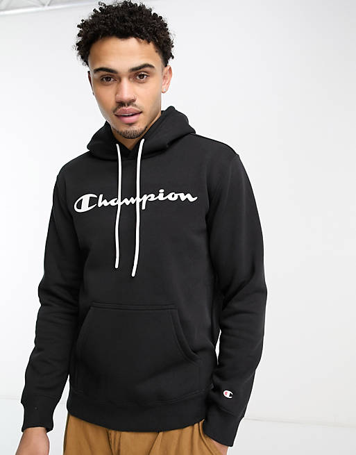 Champion Legacy hoodie with large logo in black | ASOS