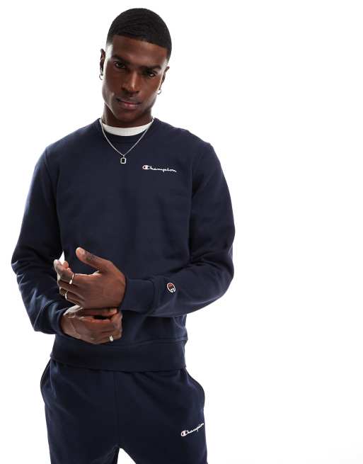 Champion Legacy left chest logo sweatshirt in navy