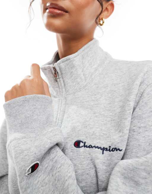 Champion Legacy Sweat unisexe à col zippé Gris ASOS