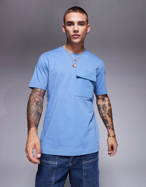 Champion – Legacy – T-Shirt in Blau mit Brusttasche - view 1