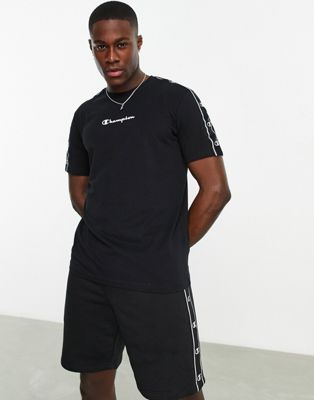 Champion Legacy t-shirt with tape detail in black - ASOS Price Checker