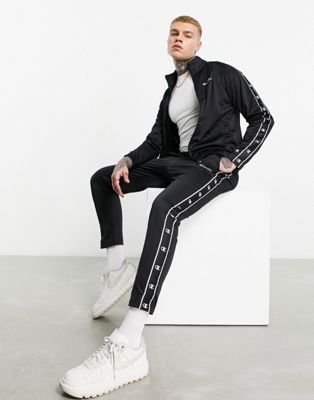 Champion Legacy tracksuit with tape detail in black