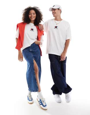 Champion Champion Legacy unisex center logo t-shirt in white