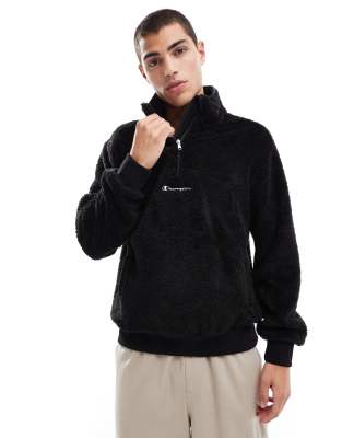 Champion Legacy unisex half zip sweat in black