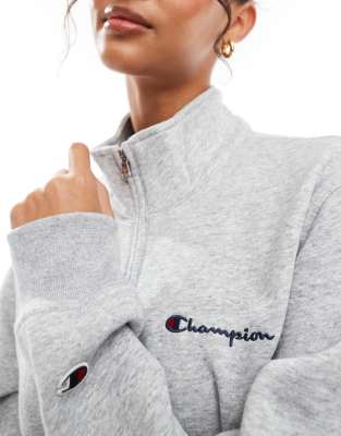 Champion Legacy unisex half zip sweatshirt in grey | ASOS