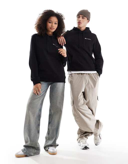 Champion Legacy unisex left chest logo hoodie in black