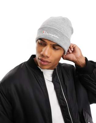 Champion logo beanie in grey