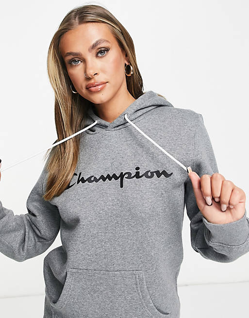Champion logo hoodie in grey