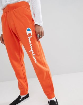 champion orange joggers