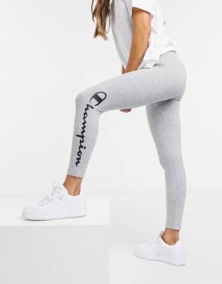 Champion logo leggings in grey | ASOS