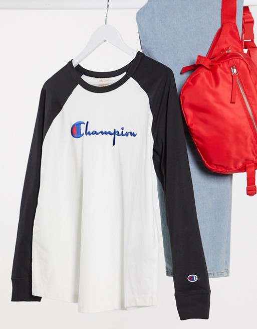 Champion logo raglan long sleeve top