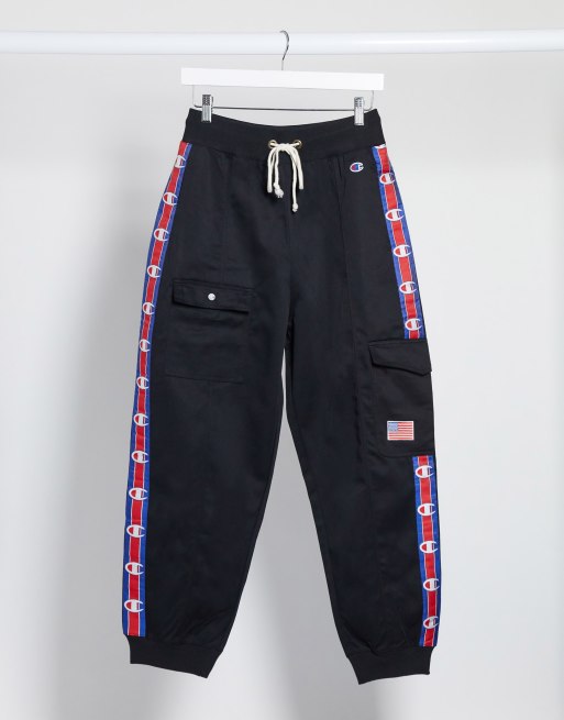 Champion logo 2024 tape cargo joggers