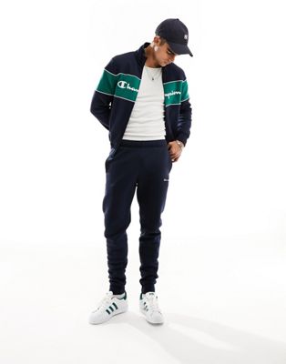 Champion logo tracksuit in black and green
