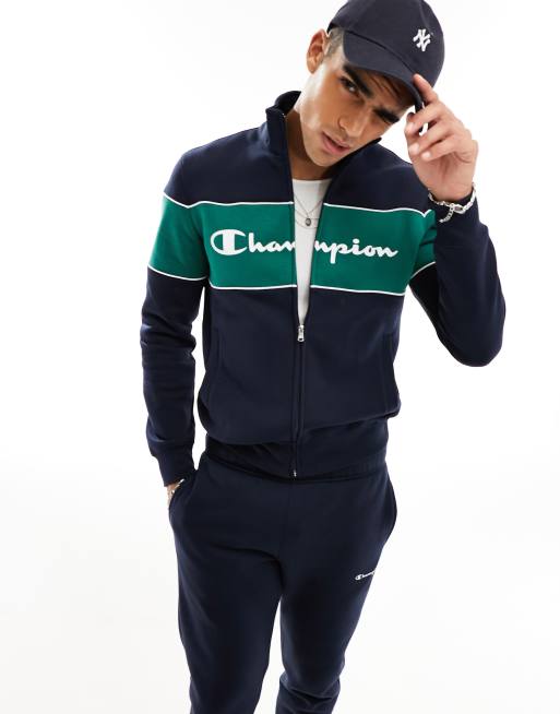 Champion logo tracksuit best sale