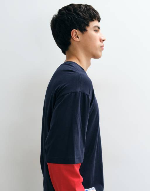 Champion long sleeve double layer crewneck t-shirt in black, 4 of 5