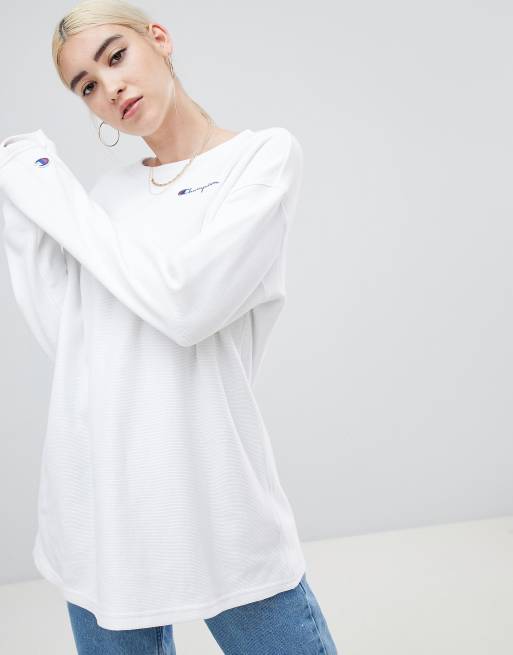 Champion Longline Sweatshirt With Arm Logo ASOS