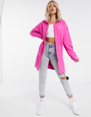 longline zip hoodie womens