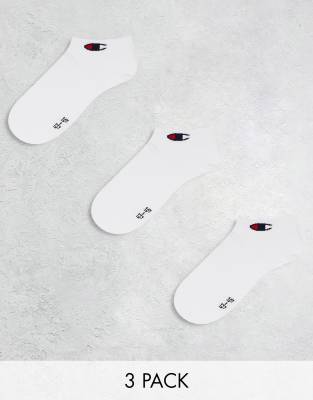 Champion - Lot de 3 paires de chaussettes basses de sport - Blanc