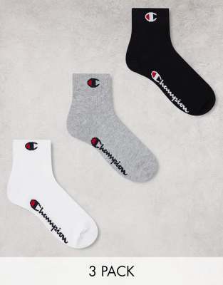 Champion - Lot de 3 paires de chaussettes basses de sport - Multicolore