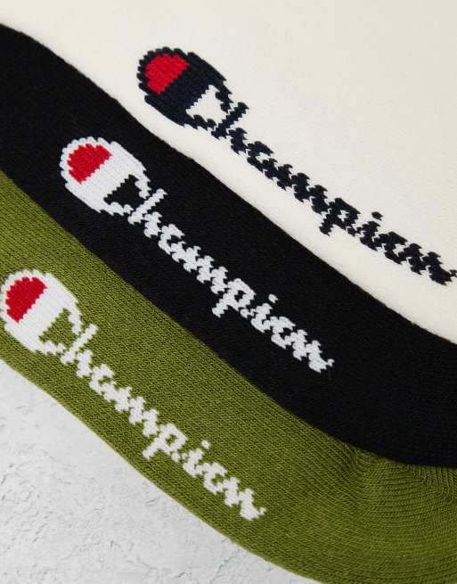 Champion - Lot de 3 paires de chaussettes - Kaki, beige et noir , 3 de 4