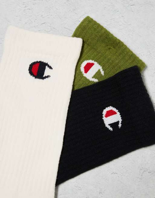 Champion - Lot de 3 paires de chaussettes - Kaki, beige et noir , 4 de 4