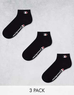 Champion - Lot de 3 paires de socquettes - Noir
