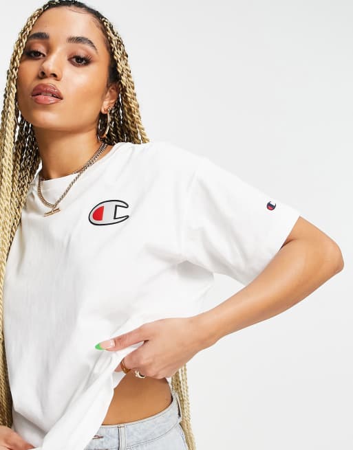 Champion maxi sales cropped tee