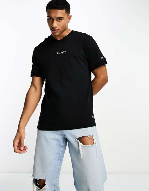 Champion midweight t shirt with central logo in black