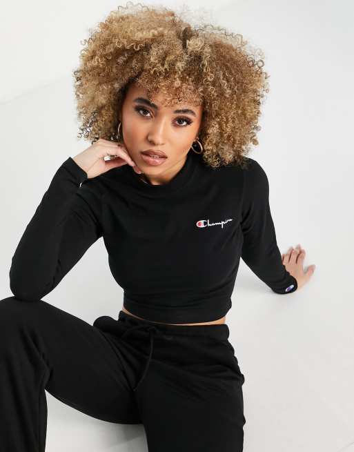 Champion mock neck outlet cropped sweatshirt