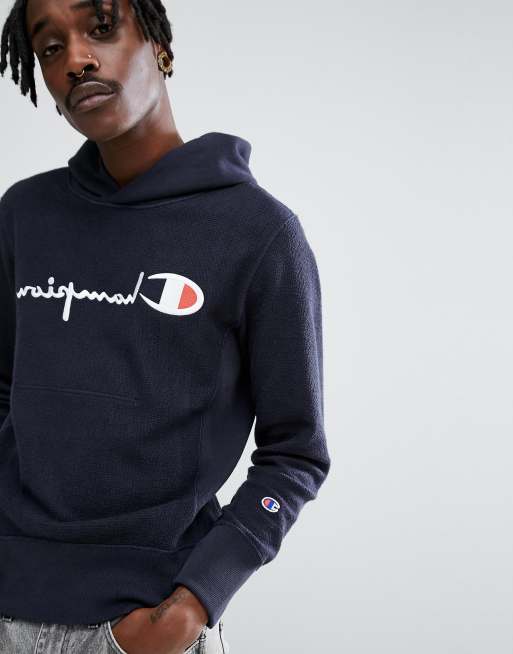 Light blue champion script logo hoodie online