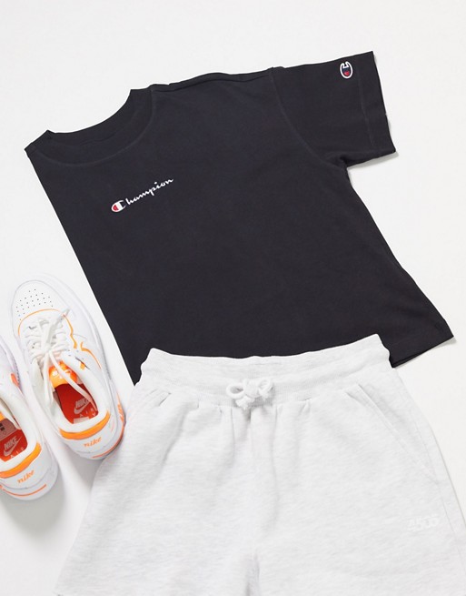 Champion oversized cropped small logo t-shirt in black