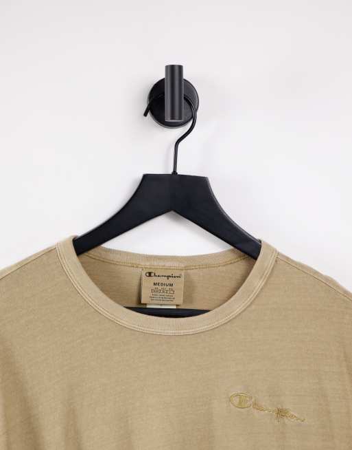 Champion oversized small logo t-shirt in washed beige