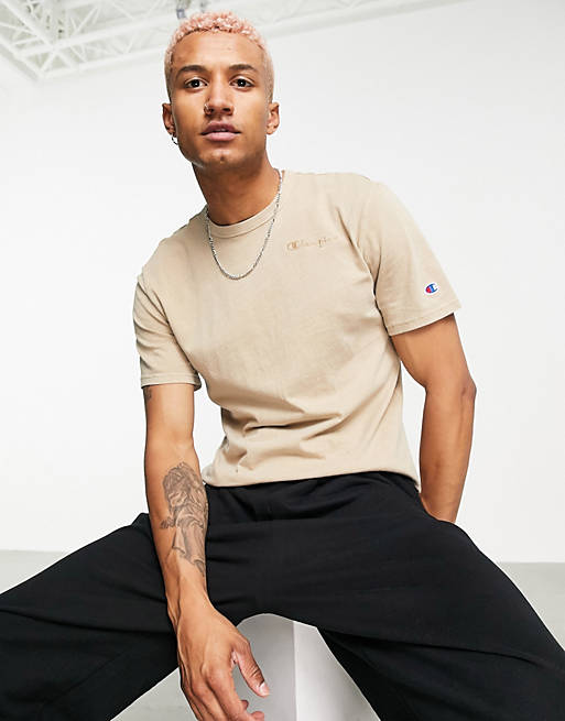 oversized small t-shirt in washed beige |