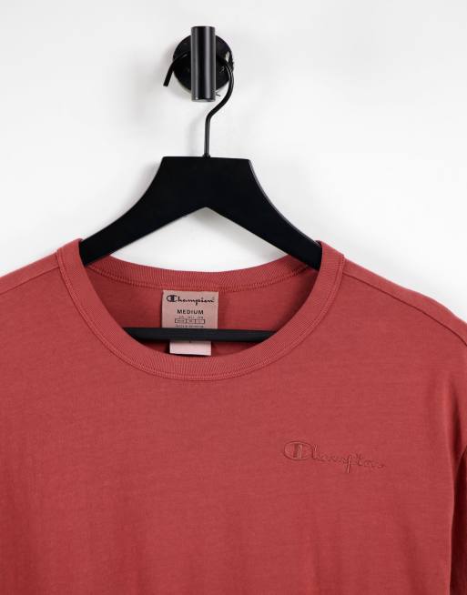 Champion Oversized Small Logo T Shirt In Washed Pink Asos