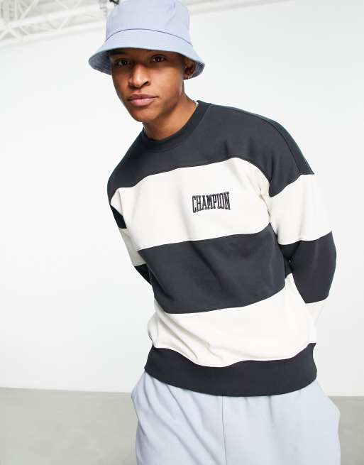 Champion stripe 2025 crew sweatshirt