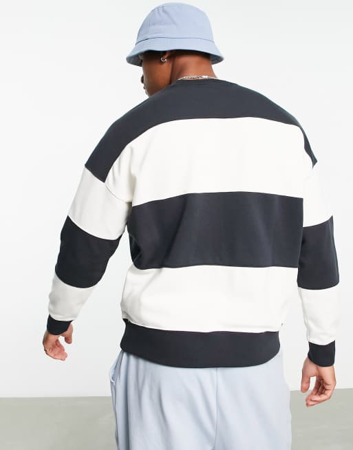 Champion oversized striped store crew neck sweatshirt