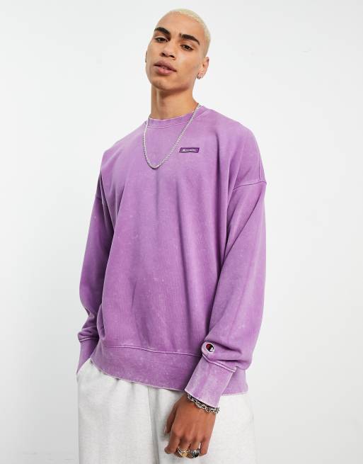 Champion oversized sweatshirt in washed purple |