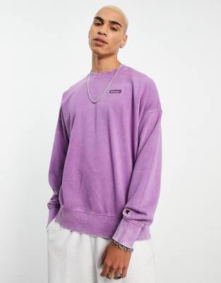 Champion oversized sweatshirt in washed purple