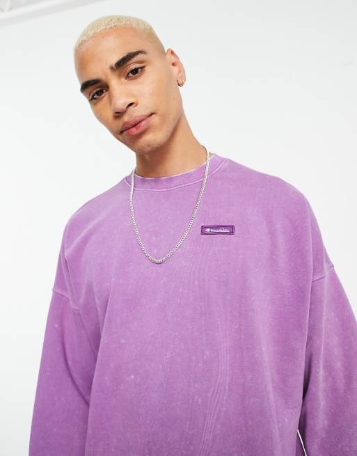 Champion oversized sweatshirt in washed purple ASOS