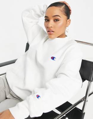 Champion oversized sweatshirt with logo in white