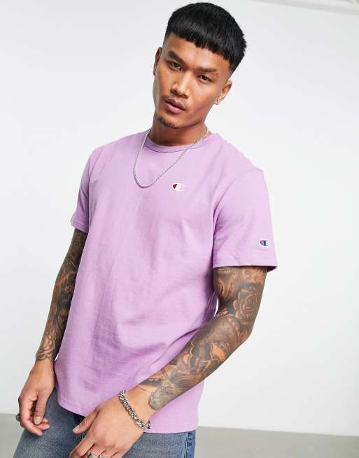 Champion oversized T shirt with small logo in lilac