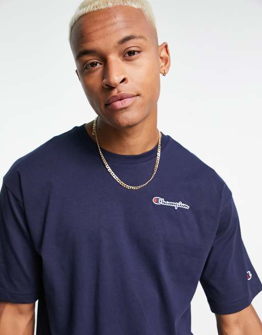 Champion navy blue outlet shirt