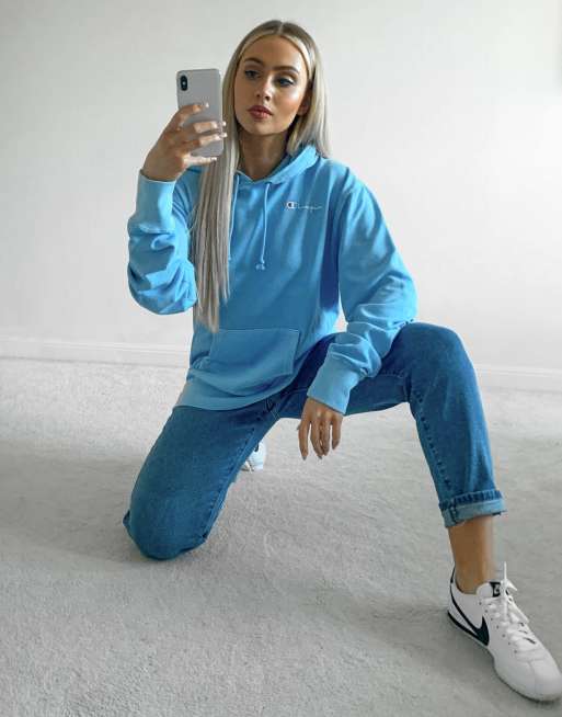 Champion vintage dye light blue hoodie sale