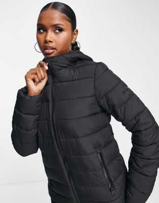 Champion padded jacket with small logo in black