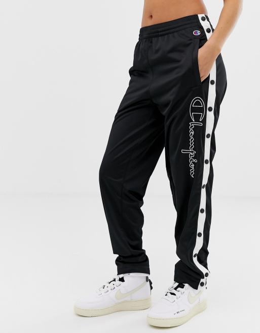 Champion Pantalon de surv tement d ensemble boutons pression avec logo sur le c t