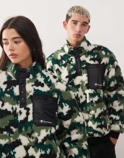 Champion - Polaire unisexe avec imprimé camouflage et col à patte de boutons-pression - view 1